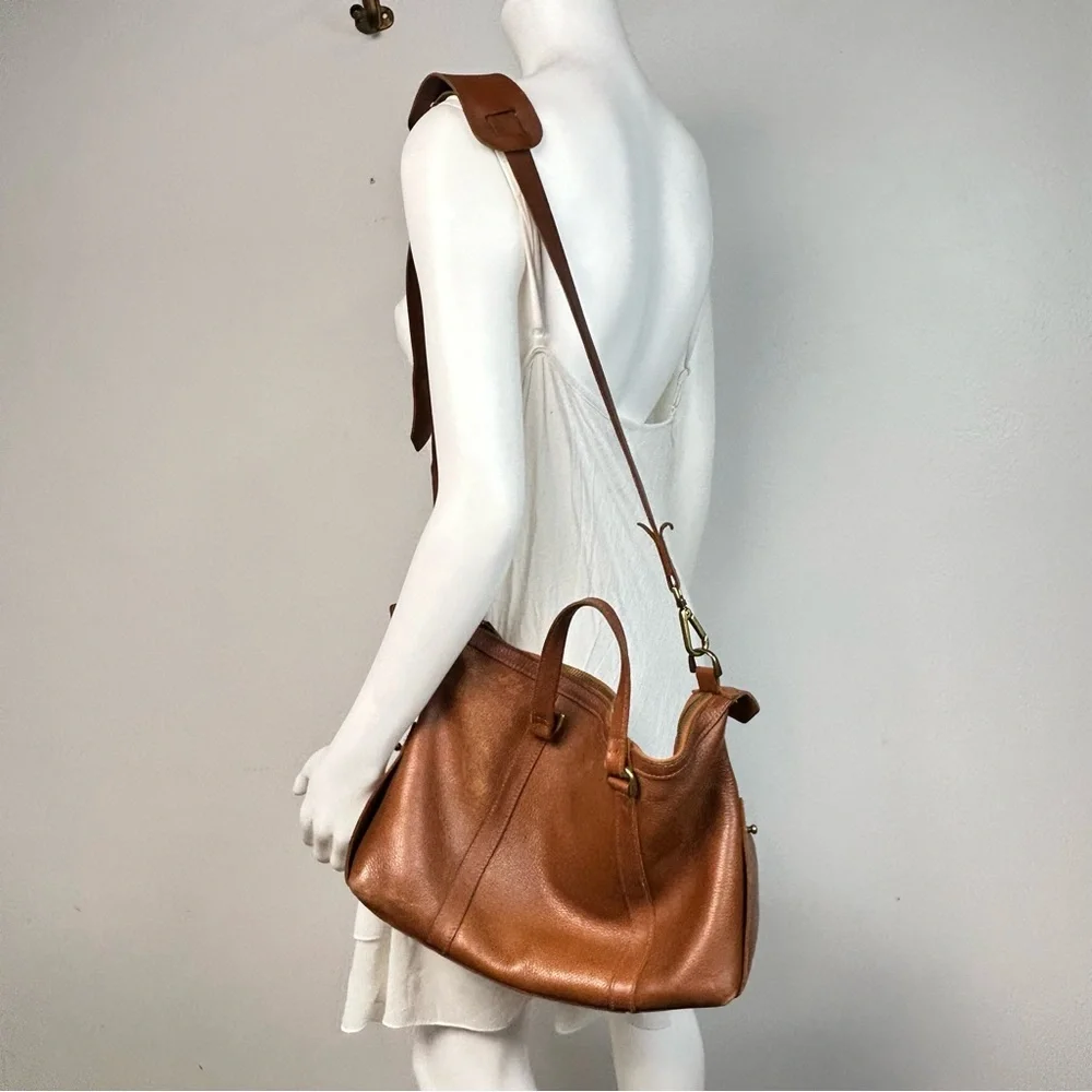 Madewell Cognac Leather Crossbody Shoulder Purse - Picture 4 of 17